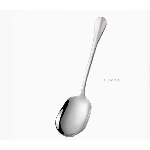 Paslanmaz Çelik Büyük Paslanmaz Çelik Pirinç Kaşığı Ergonomik Metal Servis Kaşığı Mutfak Çatal Bıçak Takımı Salata Servis Gereçleri Makarna İçin4
