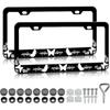 HCSS Blue Hibiscus Flower License Plate Frames - 2 Pack Tropical Hawaii Floral License Plate Holder, Aluminum Metal Rust-Proof Waterproof Car