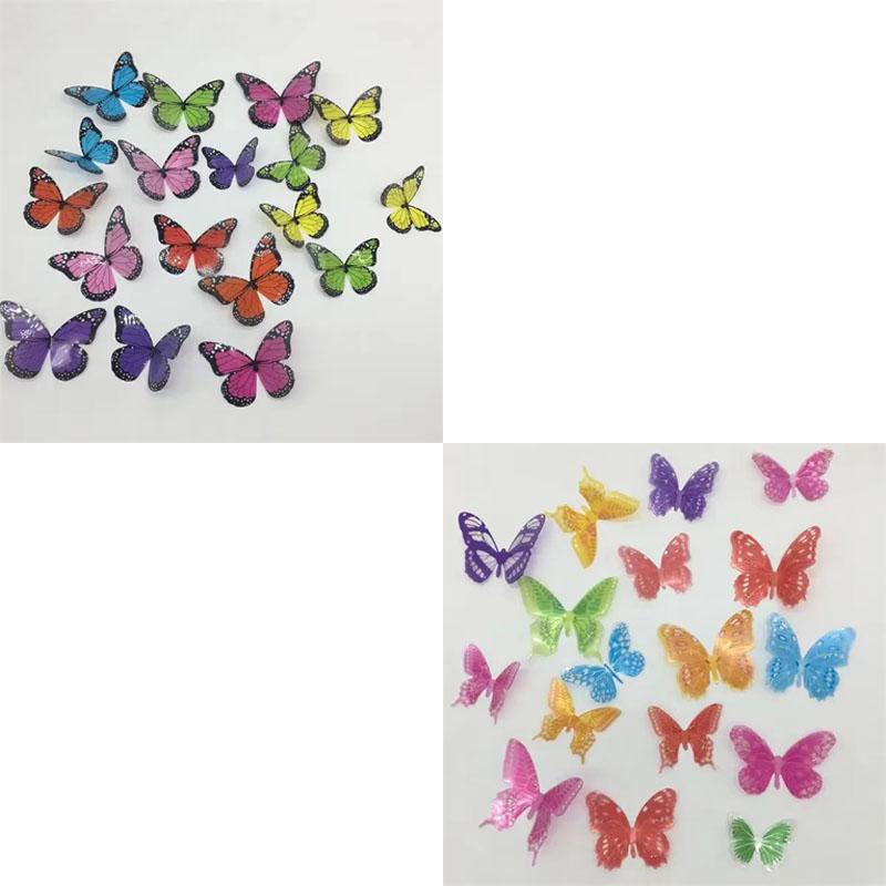 18pcs/set Black and White Crystal Butterflies Wall Sticker For Kids Rooms Art Mural Refrigerator Wedding Decoration Wall Decals