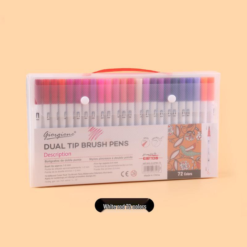 Giorgione Double-Ended Water-Based Fineliner Brush Pens: 24 & 80 Washable Colors