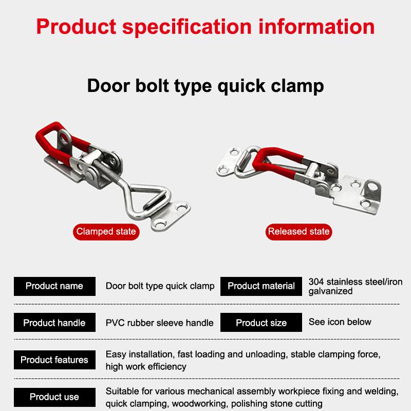 Adjustable Toolbox Case Metal Toggle Latch Catch Clasp Quick Release Clamp Anti-Slip Push Pull Toggle Clamp Tools