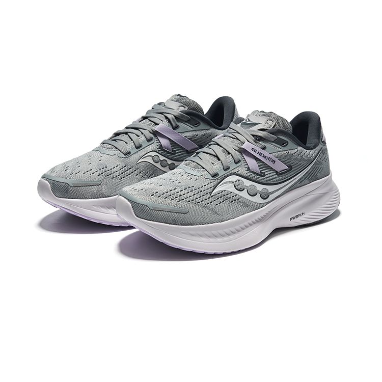 Saucony Guide 16 Comfortable Fabric Cushioning Breathable Low-Top Marathon Running Shoes Women sneaker Gray Purple S10810-22