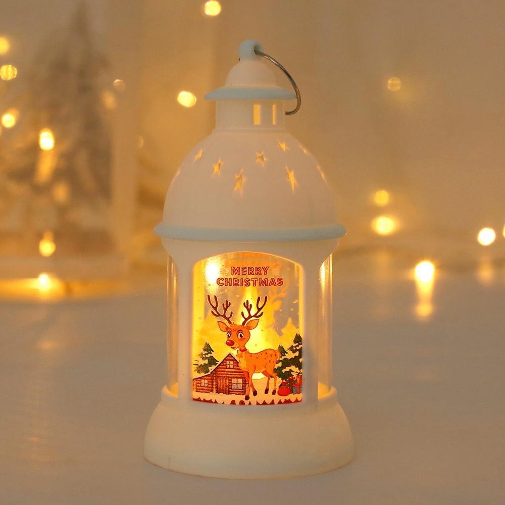 Christmas Desktop Ornaments Mini LED Night Lamp Portable Handle Electric Santa Claus Merry Christmas Lantern New Year Gift