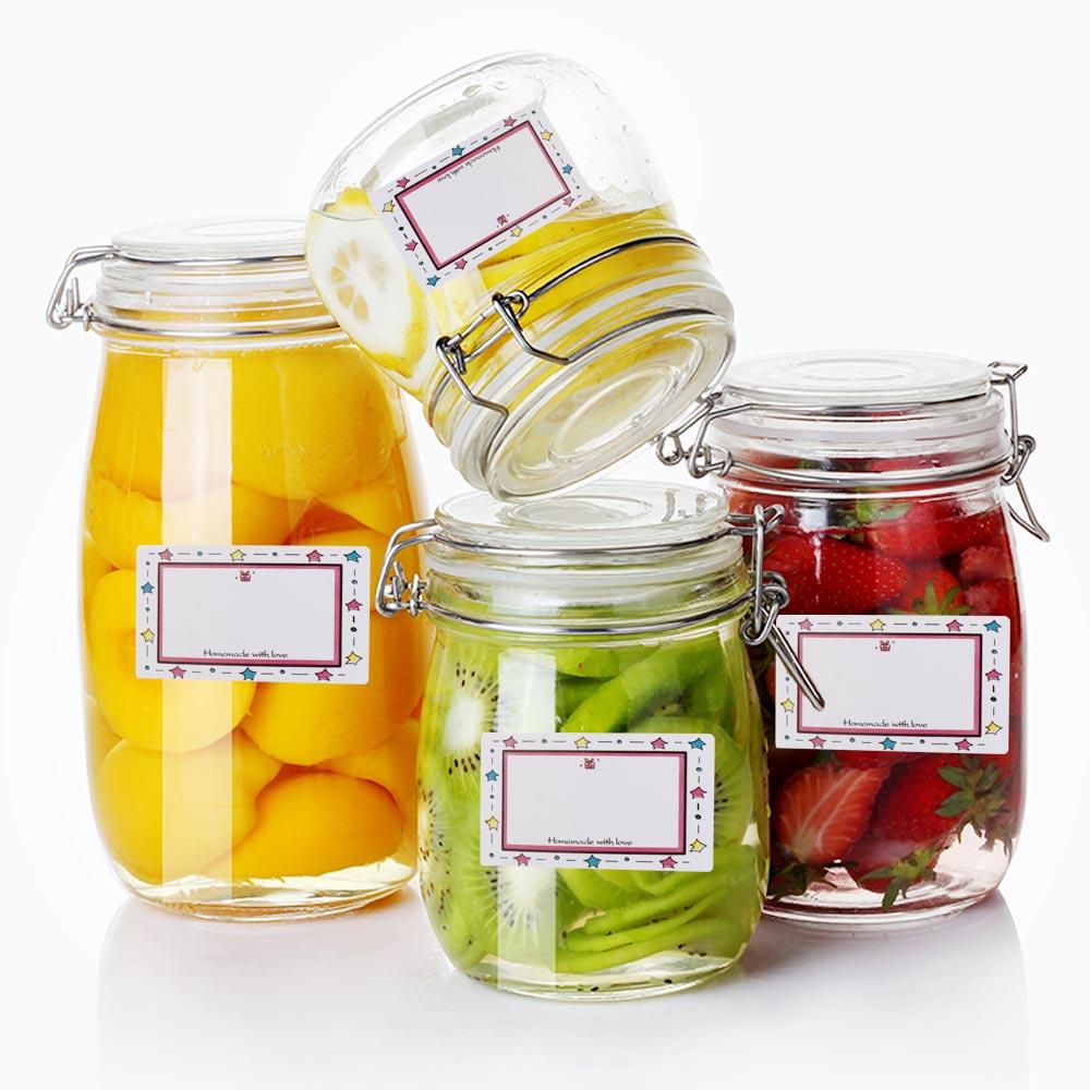 250Pcs/Roll Color Border Adhesive Label Handwritten Seasoning Jar Label Date Stickers  Refrigerator