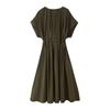 Vintage Women Dresses Fashion Single Breasted Sashes Draped V Neck Sleeveless Solid Ladies Dresses