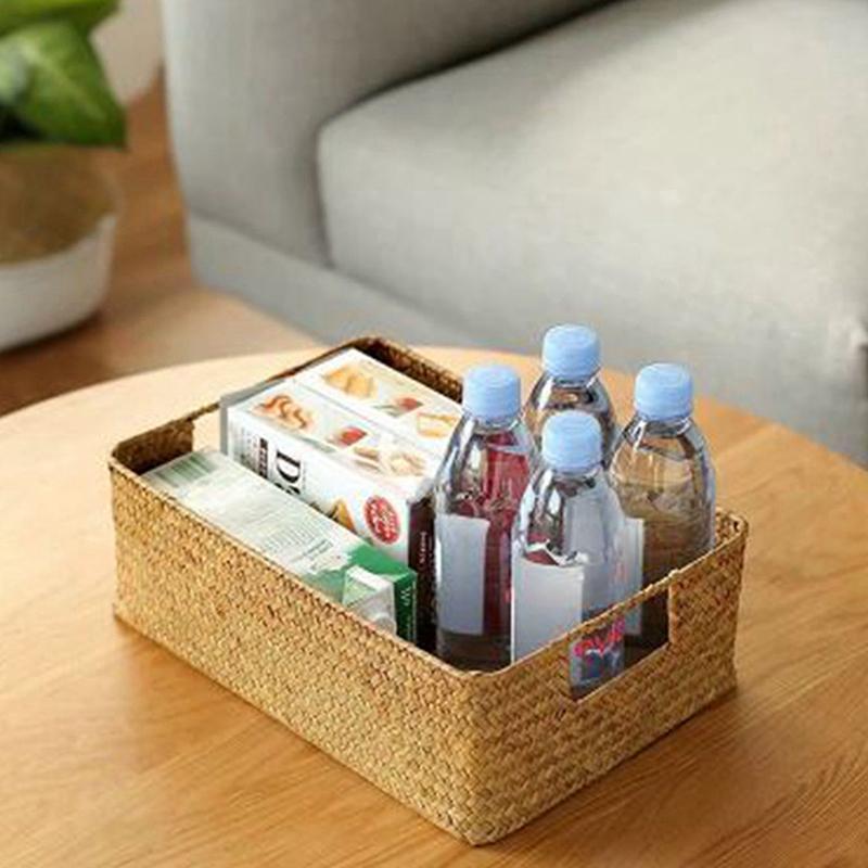 Natural Large Woven Seagrass Basket Of Straw Wicker For Home Table Fruit Bread