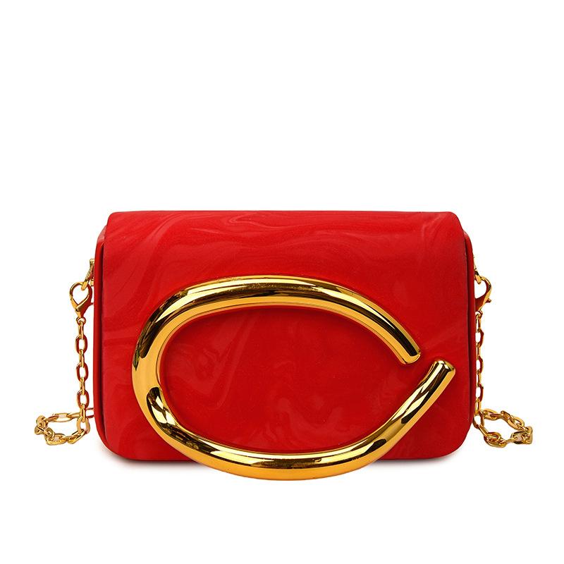 This year's popular bag 2025 new European and American fashion metal wrist box bag women's chain crossbody small square bag