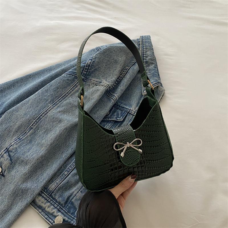 Fashion-forward Medium Crescent Bag Featuring Stylish Stitching And Soft Construction Green