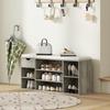 Shoe Storage Bench with Cushion - Grey