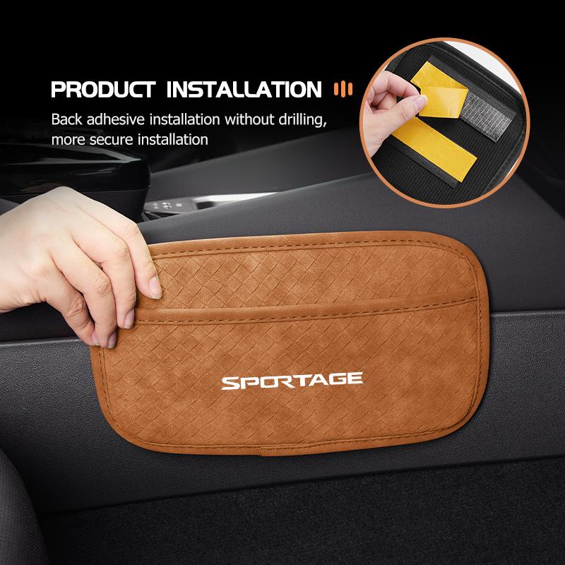 coajtd1 Car Center Console Side Paper Towel Key Storage Bag Pocket Organizer Bags For KIA Sportage Rio K5 K2 Optima Cerato Proceed Venga