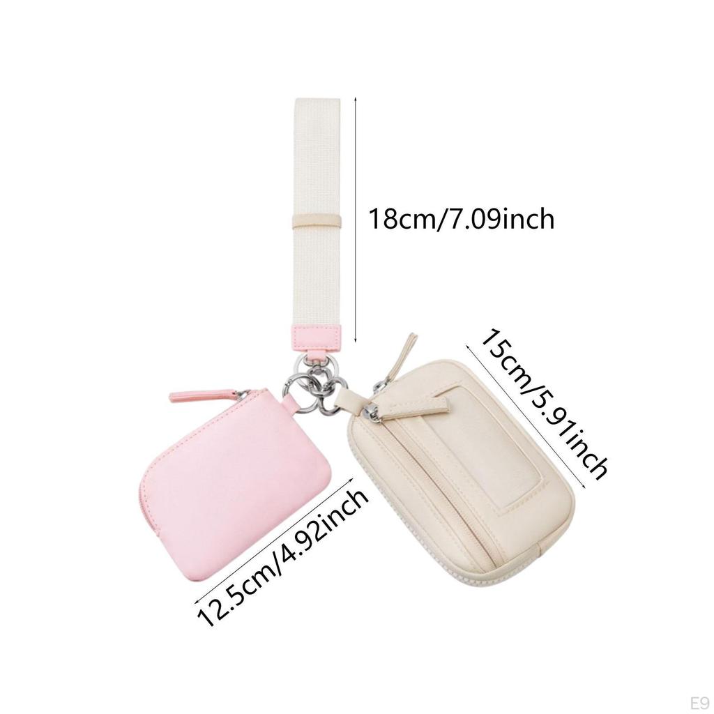 Nyckelring Armband Plånbok Dubbel Ficka Casual med Dragkedja Liten Nyckelring Kvinnor Män för