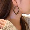 Retro Leopard Print Flocked Hoop Earrings for Women - High-End Circle and Stud Styles with Personality