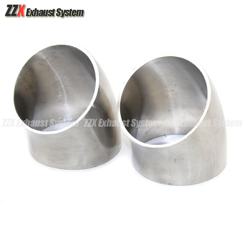 OD 54mm 57mm 60mm 63mm 70mm 76mm 85mm 89mm304 Stainless steel 45 degree elbow Flange for automobile exhaust pipe connection