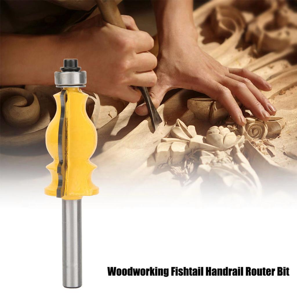 8mm Shank Woodworking Fishtail Handrail Router Bit Edge Finishing Milling Cutter