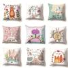 Ostern Werfen Kissen  Abdeckung Bunny Kid Pillowcases Square Accent Animals Pillow Case Household Product Retro Decorative