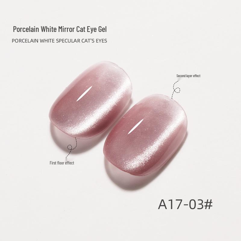 Universal Crystal Cat Eye UV/LED Nail Gel 2024 - Porcelain White Mirror Finish Manicure Set