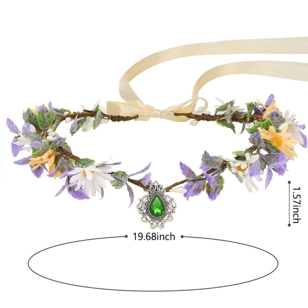 Cosplay Elf Headpiece Halloween Costume Forest Floral Headband Vintage Elven Princess Tiara