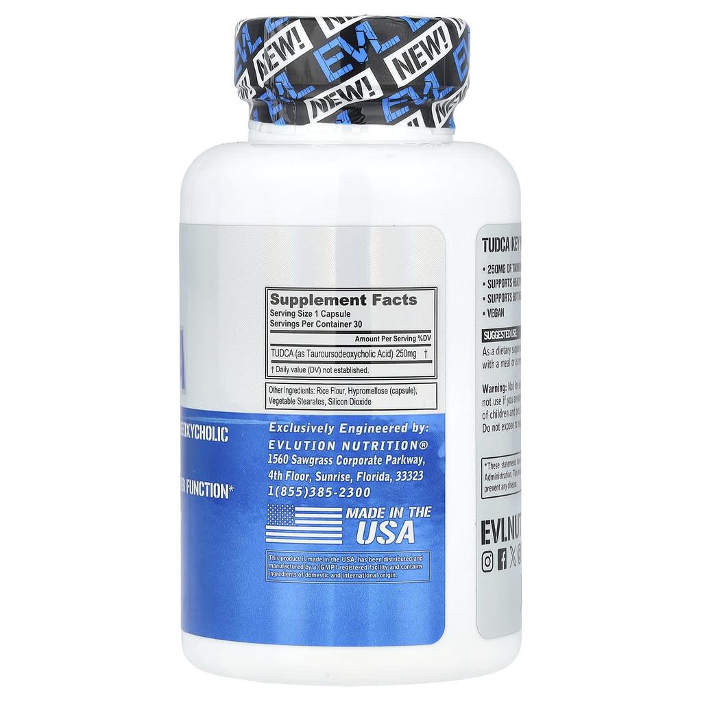 EVLution Nutrition TDUCA, 250 mg, 30 vegetarische Kapseln