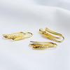 Copper-Plated 14K Gold Leaf-Shaped U-Shaped Earring Hooks for DIY Earrings