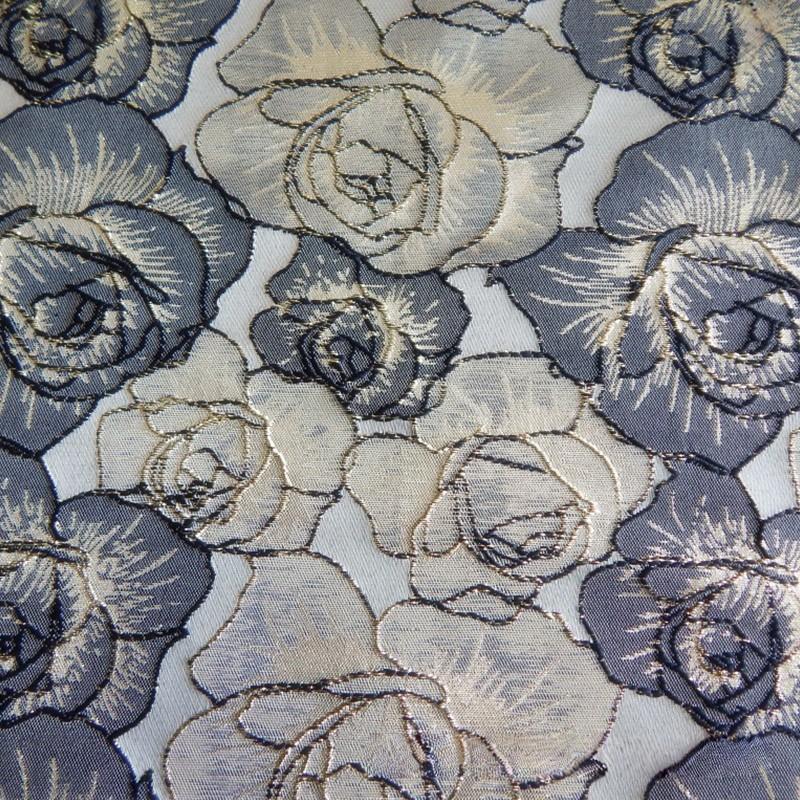 Big Rose Jacquard Brocade Fabric European Style Satin Brocade Cloth DIY Coat Bag for Apparel Project Clothing Supplies