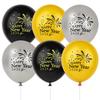 30Pcs Gold Black Happy New Year 2026 Latex Balloons For New Year Eve Party Decoration Favors 12Inch Christmas Balloon Supplies