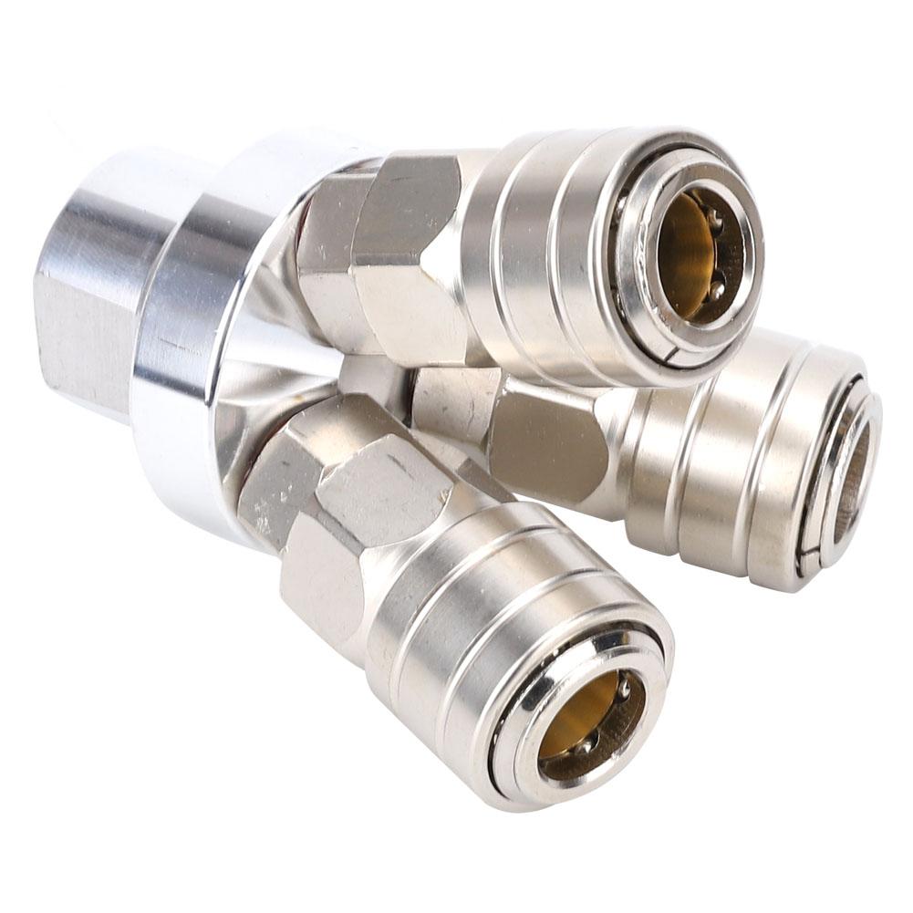 3-Wege Schnellverbinder Edelstahl Vernickelt Perlnickel Pneumatische Komponente G14in Gewinde