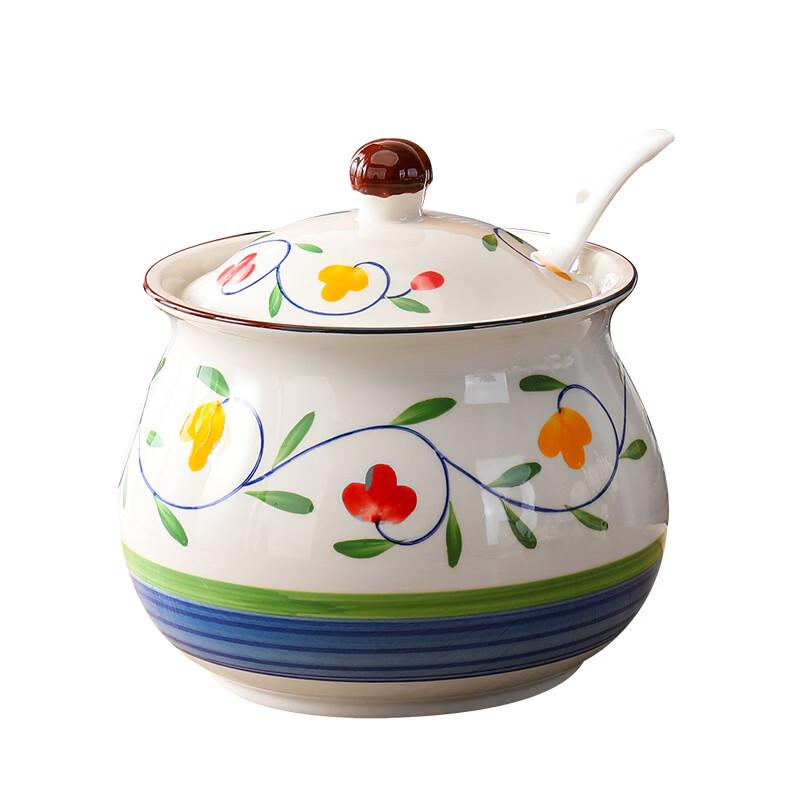 Ceramic Seasoning Jar with Lid and Spoon