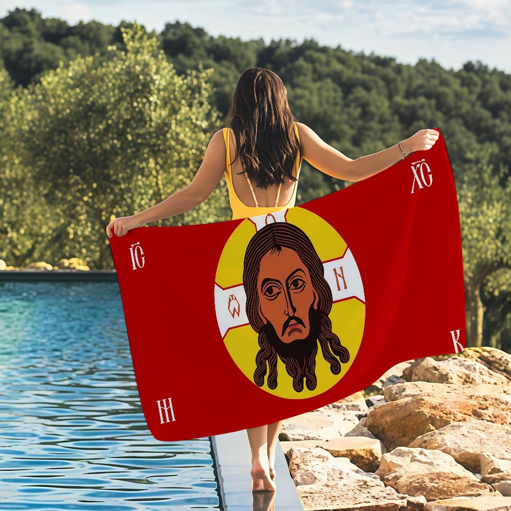 Russia Jesus Christ Flag Towel Quick Drying Beach Towels Are Suitable For Swimming Pools Camping Yoga And The Gym