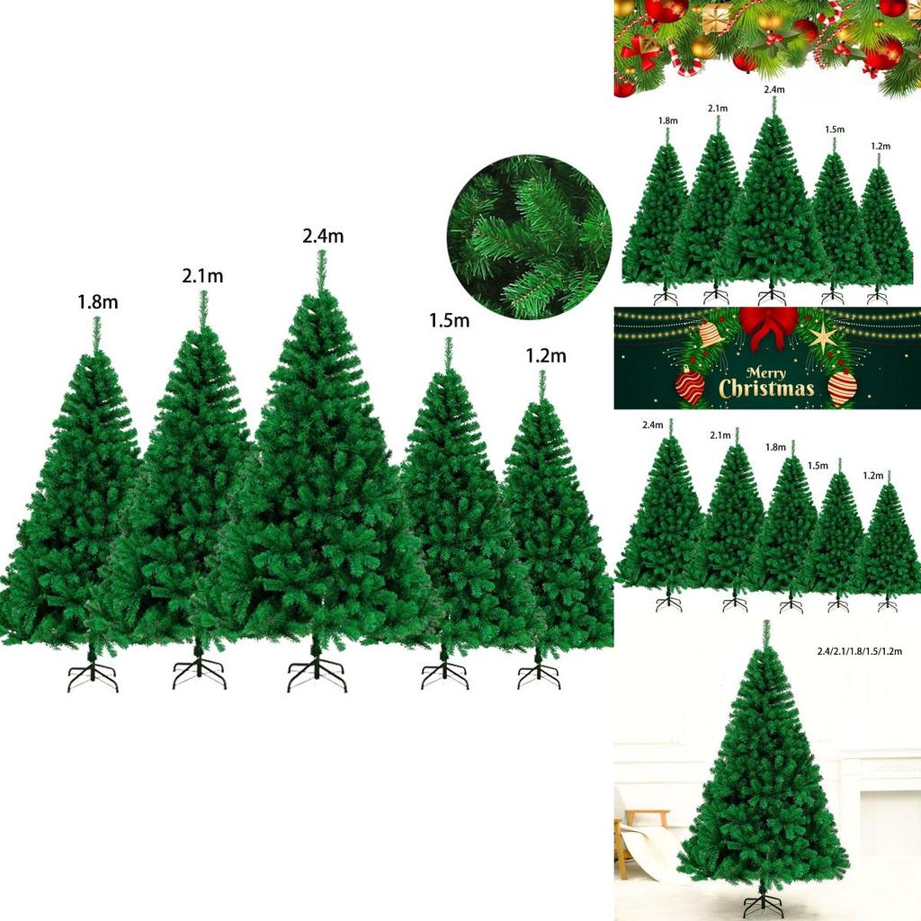 Ohromující umělý zelený PVC vánoční stromek s vánočními ozdobami