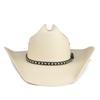 Vintage Striped Belt, European and American Style, Straw, Hard-shaped, Large Brim, Western Cowboy Hat, Waterproof, Sun-proof, Sunshade