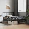 Vidaxl Metal Bed Frame with Headboard and Footboard, Black, 100X200Cm