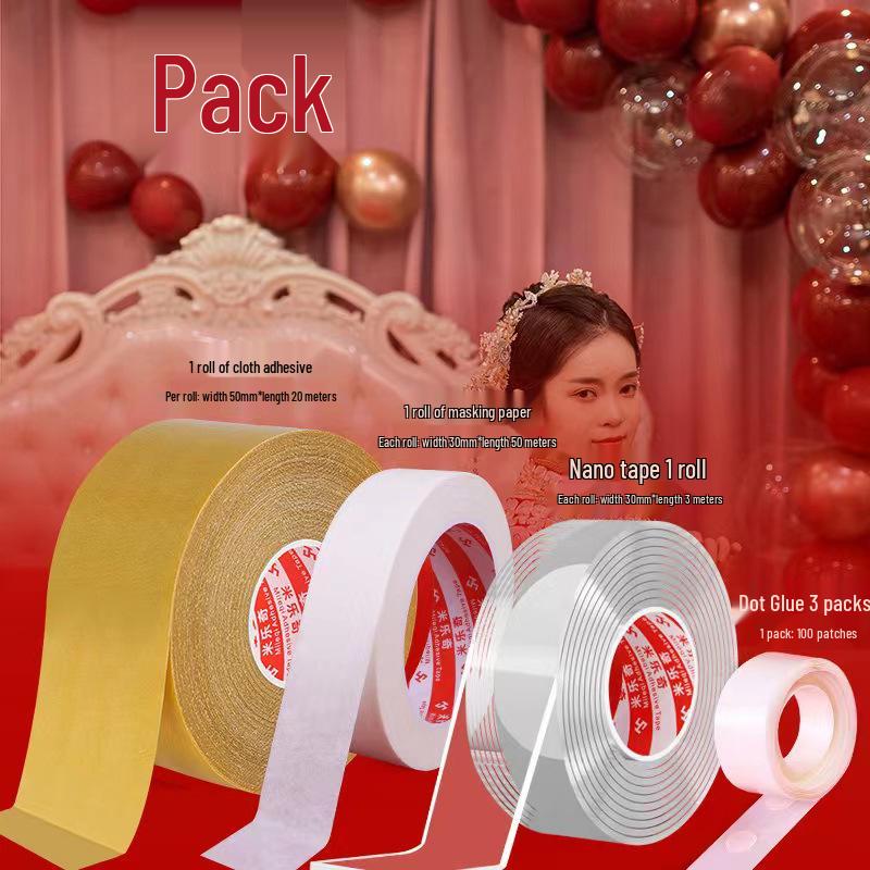 Wedding Room Decor Nano Tape: Double-Sided, No Residue, Wall-Safe Balloon Dot Glue
