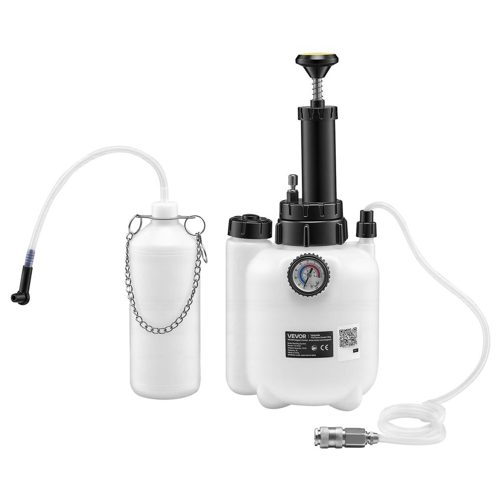 Brake Bleeder Kit, 3L Manual Brake Fluid Bleeding Kit with 1L Waste Bottle & 43.2 Mm Master Cylinder Adapter, One-Person Professional Brake Fluid