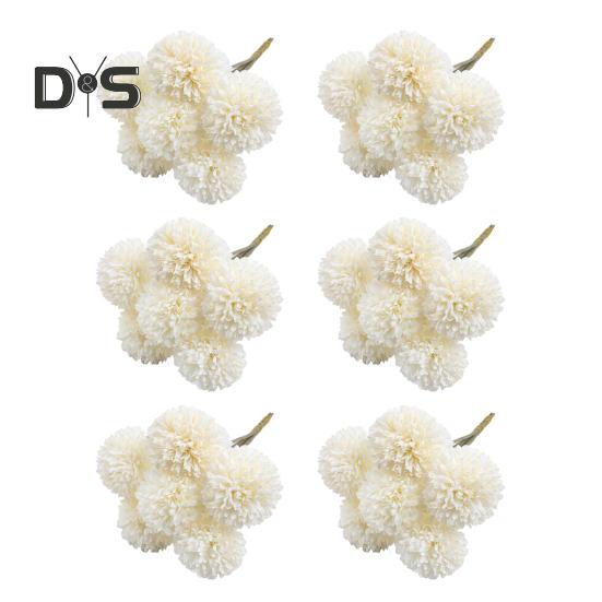 6 Stück künstliche Chrysanthemen-Bälle, realistisch, UV-beständig, künstliche Seidenblumen, für Hochzeiten, Partys, drinnen und draußen, Büro, Tischdekoration, Kunstblumen