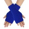 Women's Winter Warm Wool Gloves, Fingerless, Solid Color, Short-style Gloves