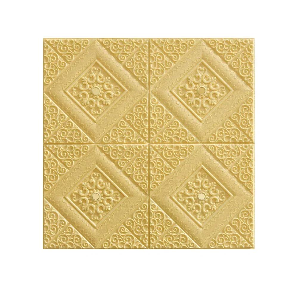 5pcs 3D Foam Stickers Self-adhesive Wall Stickers Ceiling Panel Waterproof Wallpaper Home Kid Room Office Decoration Soft Panel