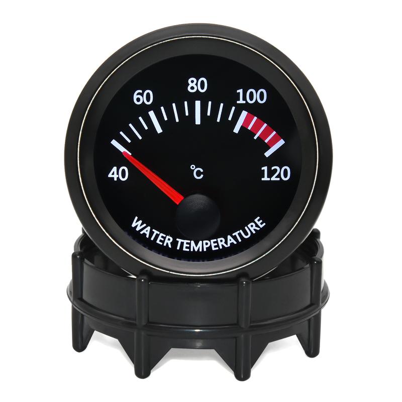 Jauge de température d'eau 52 MM 12 V pour voiture, instrument de température d'huile avec capteur de température, ensemble avec adaptateur 26 MM-40 MM, accessoires de voiture