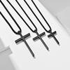 INS-Style Titanium Steel Cross Necklace: Smooth, Niche Design for Men & Women - Stainless Steel Sweater Chain.
