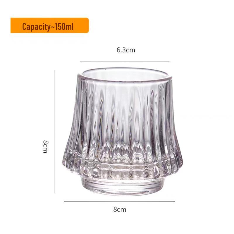 Volcano Whiskey Glass: Stylish Flame & Snow Mountain Design Cup 150ml