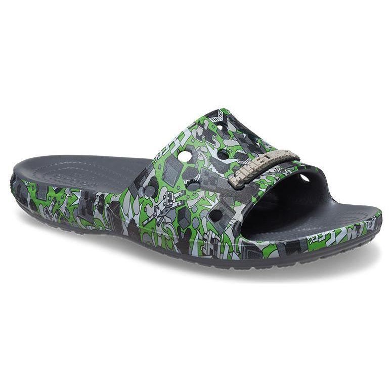 Crocs Classic Slide Minecraft Grey Unisex Sneakers Multi 208470-90H