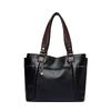 Women Vintage Faux Leather Tote Shoulder Bag, Large Capacity Commute Handbag with Detachable Crossbody Strap, Multi Zipper Pockets Retro Daily Travel