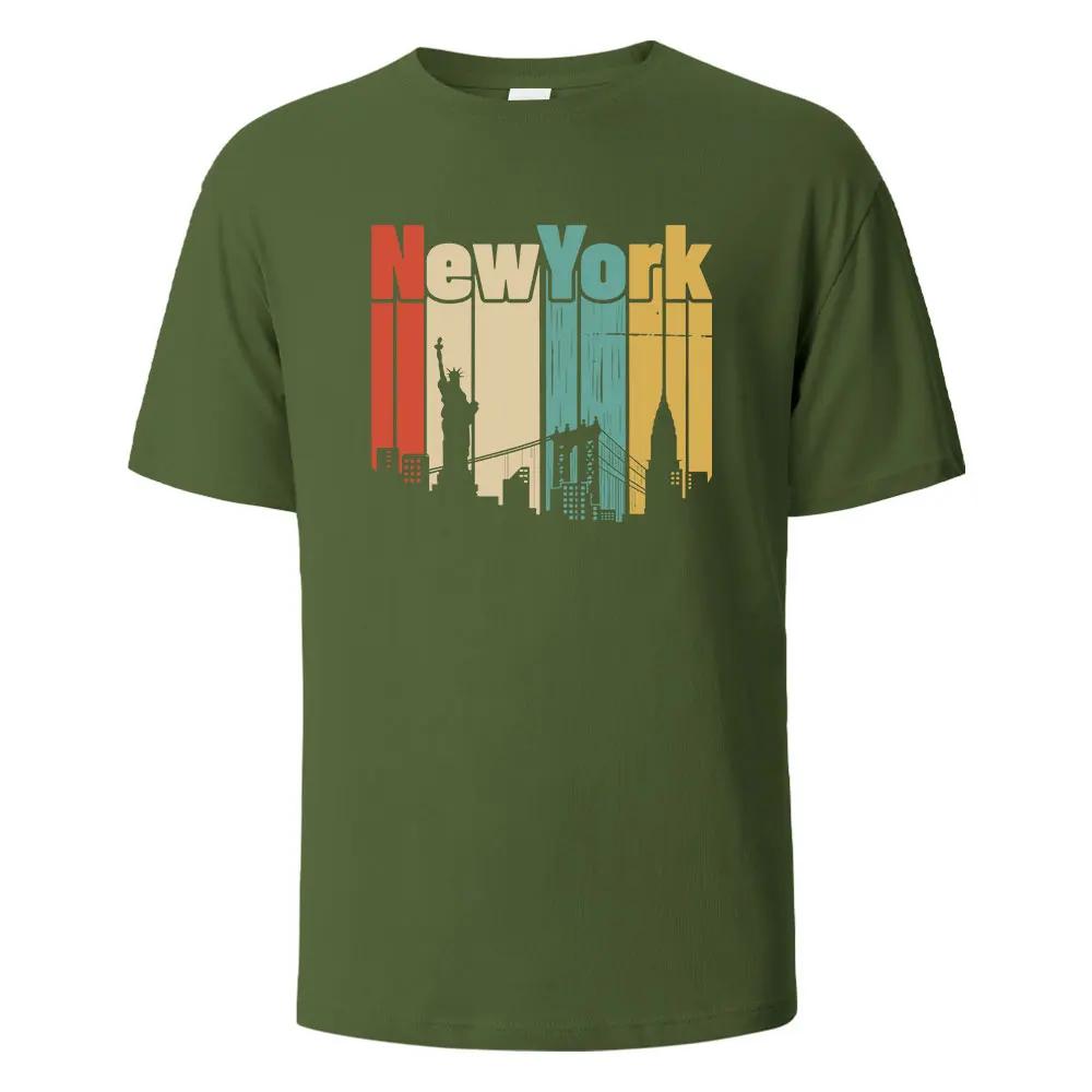 

NewYork Graphic Printing Men s T-Shirts Fashion Summer Tops Loose Oversized 100% Cotton Short-Sleeves Casual Hip Hop Clothing 4XL