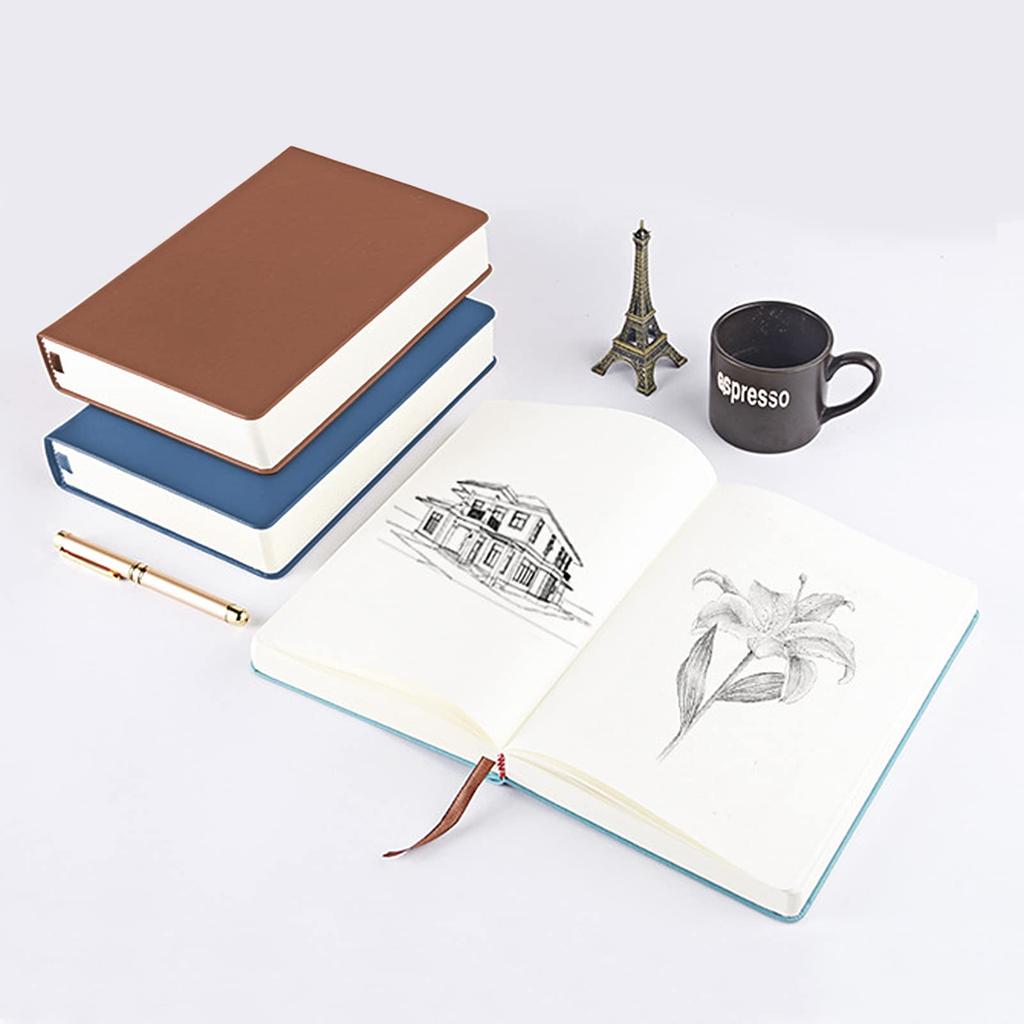 A5 Sketch Recording Sketchbook with Faux Leather Blank Pages for and Scandinavian 330 Business Versatile Notebook for Outdoor Office Notebook,