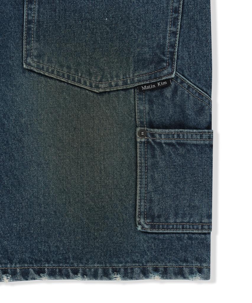 Mattengkim Carpenter Bermuda Denim Pants In Blue