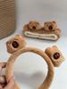 2-4pcs New Cartoon Capybara Hair Accessories Hair Bands Women Plush Animal Headband Face Wash Wristband Set Halloween