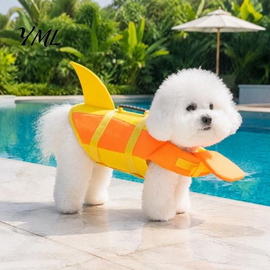 Dog Life Jacket with Adjustable Straps Chin Float, Straps, Rescue Handle, High Pet Buoyancy Aid Floating Swim Vest for Small Medium Large Dogs