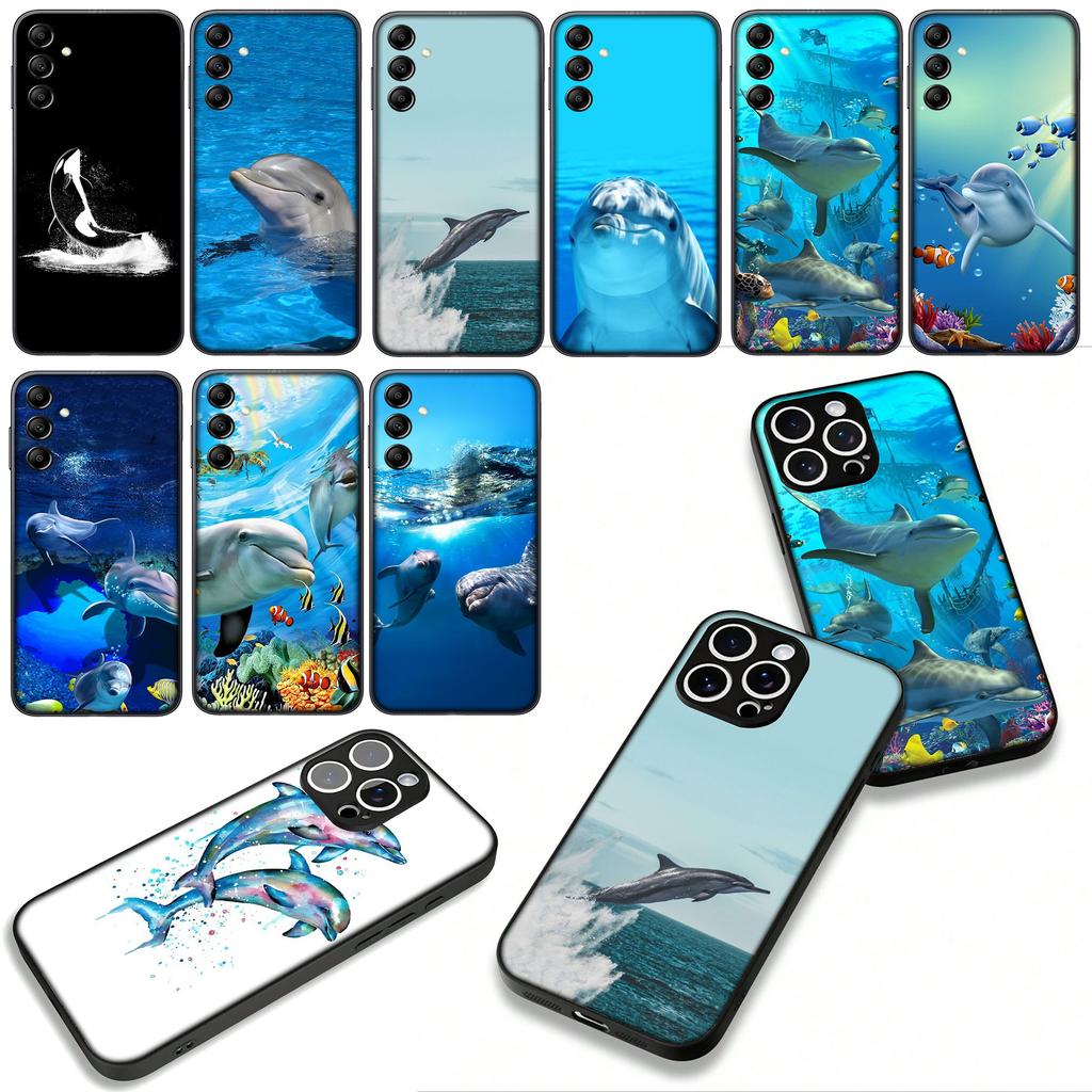 Dolphin Animal Phone Case for Motorola Moto G54 G05 G24 G45 G55 G75 G85 G15 G57 G86 Power Edge 50 30 Ultra Fusion neo Pro