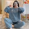 Women's Long-Sleeve Flannel Pajamas - Cute Cartoon Coral Fleece Set for Fall & Winter