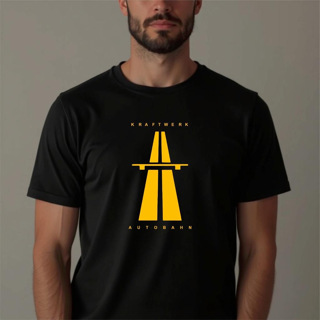 Electronic Music Road Graphic T-Shirt, Synth Pop Style Band Retro Highway Tee