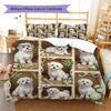 Biancheria da letto con motivo cucciolo e fiori carini, Set piumino Copripiumino Federa Regalo di compleanno per la casa (1 * copripiumino + 2 * federa, senza nucleo)